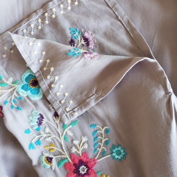 Umgee Mauve Embroidered Boho Shift Dress - Picture 7 of 7